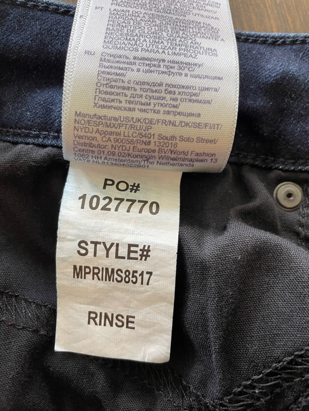 NYDJ MARILYN STRAIGHT LEG JEANS DARK NAVY WASH Size 10 Never Worn Like New - Picture 12 of 14
